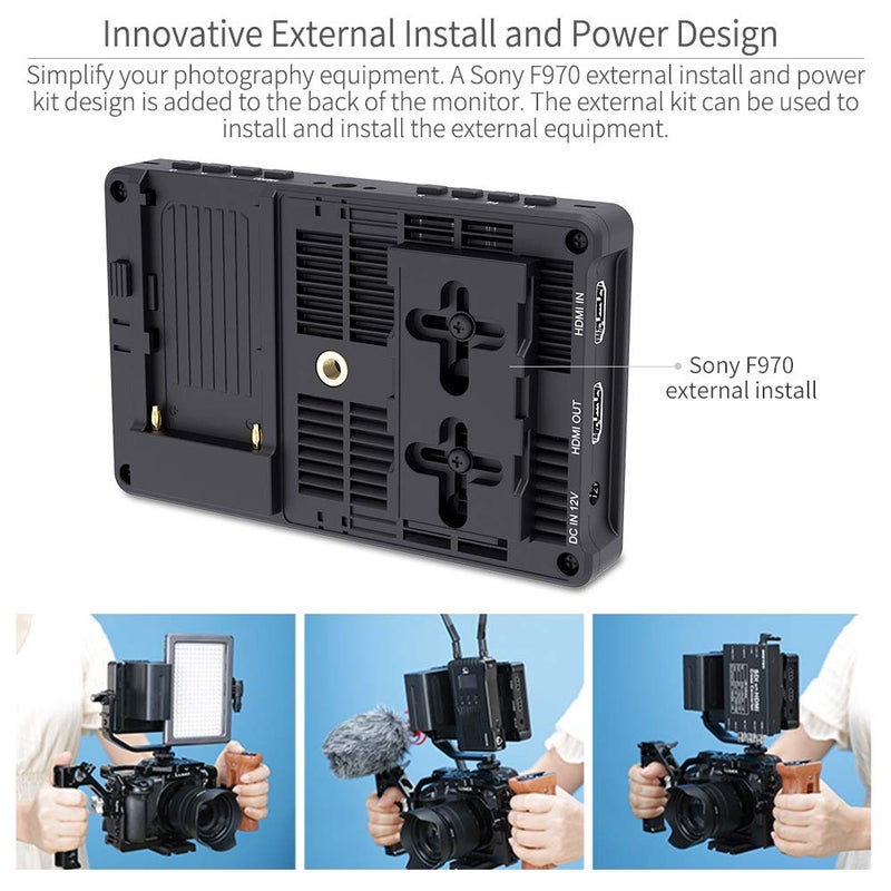 Feelworld FEELWORELD F5PROV4 شاشة فيديو 6 إنش مع شاشة تعمل باللمس وكاميرا DSLR HDMI شاشة ميدانية مع مجموعة تثبيت خارجية المعدات IPS FHD1920x1080 إدخال وإخراج 4K HDMI إدخال 5 فولت نوع C - Image 4